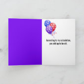 Carte Calculateur d'anniversaire violet (Intérieur)