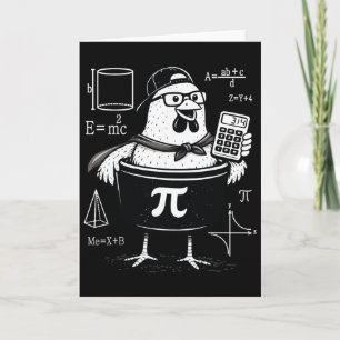 Carte Calculatrice drôle de poulet tenant un pot Prof de