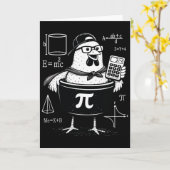 Carte Calculatrice drôle de poulet tenant un pot Prof de (Fleur jaune)
