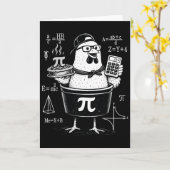 Carte Calculatrice drôle de poulet tenant un pot Prof de (Fleur jaune)