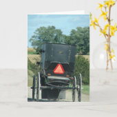 Carte Calèche amish (Fleur jaune)