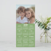 Carte Calendrier 1 Collage photo - Peut modifier vert - (Debout devant)