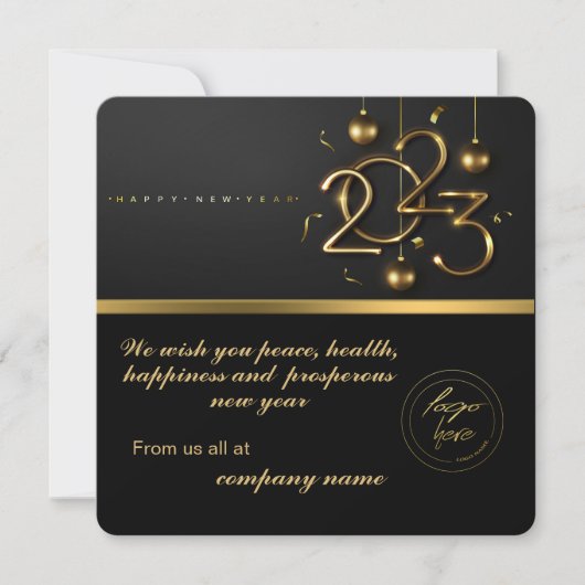 Carte Calendrier 2023 Black Gold Salutation avec logo (Devant)