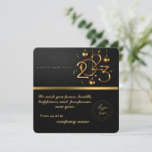 Carte Calendrier 2023 Black Gold Salutation avec logo (Debout devant)