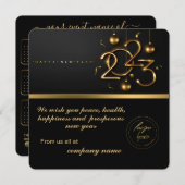 Carte Calendrier 2023 Black Gold Salutation avec logo (Devant / Derrière)