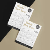 Carte Calendrier 2025 Bonne année Confetti Logo Code QR