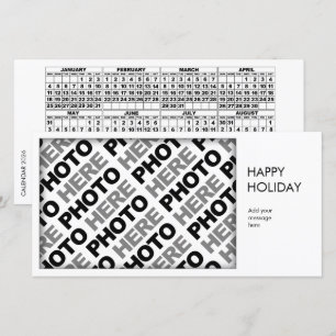 Carte Calendrier 2026 Ajouter 1 Photo Simple Card