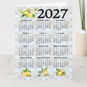 Carte Calendrier 2027 Citrons Italiens Méditerranéen Car