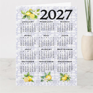 Carte Calendrier 2027 Citrons Tuiles Méditerranéennes It