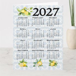 Carte Calendrier 2027 Citrons Tuiles Méditerranéennes It