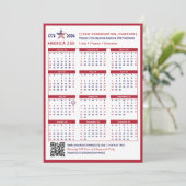 Carte Calendrier America 250 Patriotic Red 2026 (Debout devant)
