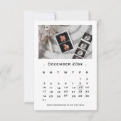 Carte Calendrier d'annonce de grossesse à l'écriture élé (Devant)