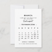 Carte Calendrier de calligraphie élégante pour demande d (Devant)