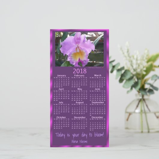 Carte Calendrier des orchidées 2018 (Debout devant)
