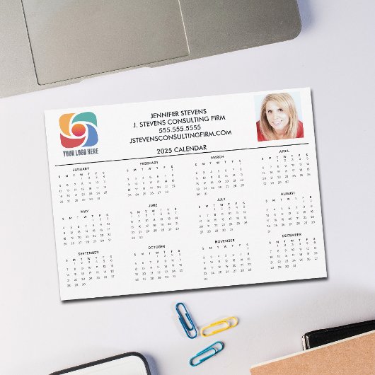 Carte Calendrier Entreprise 2025 personnalisée