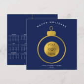 Carte Calendrier Entreprise 2026 Logo Entreprise Noël (Devant / Derrière)