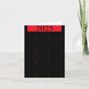 Carte Calendrier graphique de la nouvelle année 2025 ave