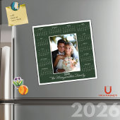 Carte Calendrier magnétique 2026 Vert