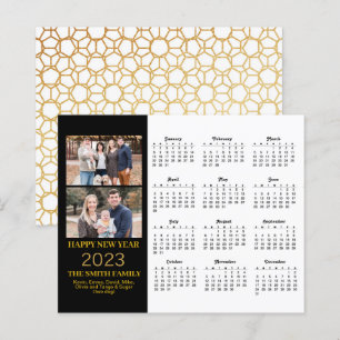 Carte Calendrier photo du budget 2023 Gold Script 