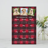 Carte Calendrier photo rouge du budget 2026 de Buf (Debout devant)