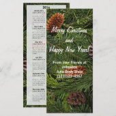 Carte Calendrier promotionnelle de vacances 2016 (Devant / Derrière)