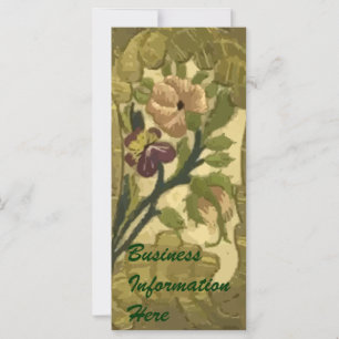 Carte Calendrier vintage des fleurs Feuilles brodées 201
