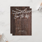 Carte Calendrier Wood Enregistrer la date (Devant/Arrière en situation)