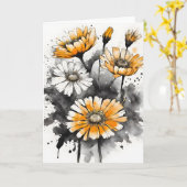 Carte Calendula - Fleurs aquarelle (Fleur jaune)