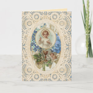 Carte Calice d'Hostie de Première Sainte Communion catho