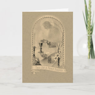 Carte Calice d'ordination d'anniversaire de prêtre Jésus