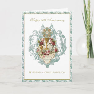 Carte Calice élégant floral pour le 50e anniversaire d'o