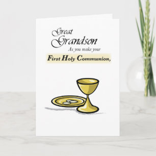 Carte Calice et patène en or pour la Première Communion