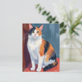 Carte Calico Cat | Watercolor Pretty Kitten Cat Pet Card (Debout devant)