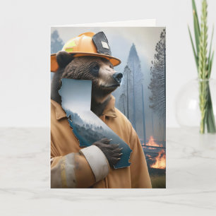 Carte California Bear Firefighter Merci