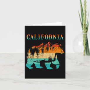 Carte California Bear Vintage Retro Nature Randonnée Sou