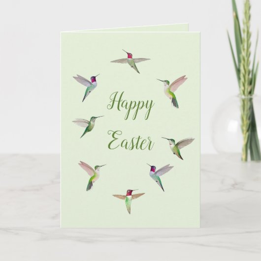 Carte California Hummingbirds Happy Easter (Devant)