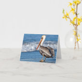 Carte California Pelican on the Beach (Fleur jaune)