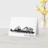 Carte California Père Noël Monica CA Pier Beach Ferris W (Fleur jaune)