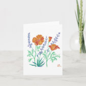Carte California poppy & lavande (Devant)