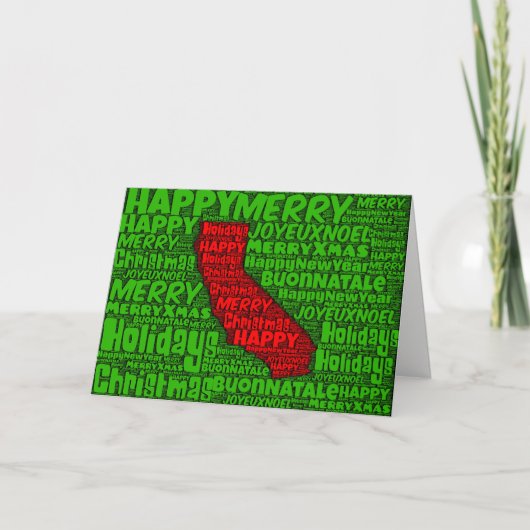 Carte California Word Art Christmas Card (Devant)