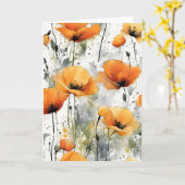 Carte Californian poppy - Watercolor flowers (Fleur jaune)