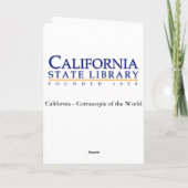 Carte Californie - Cornucopia du monde (Dos)