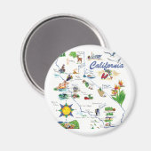 Carte californienne aimant rond (Recto/Verso)