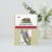 Carte californienne et drapeau national (Debout devant)