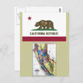 Carte californienne et drapeau national (Devant / Derrière)