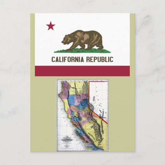 Carte californienne et drapeau national (Devant)
