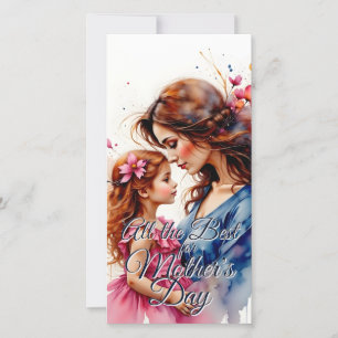 Carte Câlin de la fête des Mères dans le style floral aq