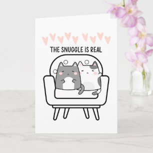 Carte Câlin est réel deux chats câlinant la Saint-Valent