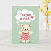 Carte Câlin Ours Je T'Aime (Fleur jaune)