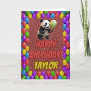 Carte Câlin Ourson Panda Joyeux Anniversaire